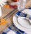 Double Stripe Fringed Burlap Table Runner - 72" - Beige and Blue - IMAGE 5