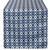 14" x 72" Blue And White Ikat Rectangular Outdoor Table Runner - IMAGE 1