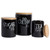 Coffee Sugar Tea Kitchen Storage Canisters - 5.5" - Black and Brown - Set of 3 - IMAGE 3