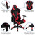 51" Red and Black Gaming Set Reclining Chair With Desk - IMAGE 6