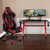 51" Red and Black Gaming Set Reclining Chair With Desk