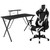 51.5" Black and White Racing Gaming Desk with Reclining Headrest Chair - IMAGE 1