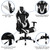 51.5" Black and White Racing Gaming Desk with Reclining Headrest Chair - IMAGE 6