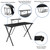 51.5" Black and White Racing Gaming Desk with Reclining Headrest Chair