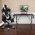 51.5" Black and White Racing Gaming Desk with Reclining Headrest Chair