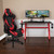 51.5" Black and Red Racing Gaming Desk with Reclining Footrest Chair