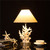 19.25" White Round Plastic Coral Table Lamp