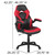 51.5" Black and Red Racing Gaming Desk with Reclining Chair - IMAGE 4