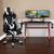 51.5" Red and Black Racing Gaming Desk with Reclining Headrest Chair