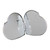 2 3/8" Nickel-Plated Heart-Shaped Compact With Crystals - IMAGE 2