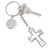 4.75" Open Cross Design Stainless Steel Key Chain - IMAGE 1
