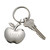 3" Bright Apple Silver Nickel-Plated Key Chain With Ring - IMAGE 1