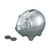 5" Metallic Silver Nickel-Plated Large Piggy Coin Bank - IMAGE 1