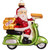 3.75" Green and Red Pizza Delivery Santa Figurine Christmas Ornament - IMAGE 1