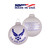 Matte Silver and Blue US Air Force Logo and Hymn Glass Christmas Ball Ornament 3.25" (80mm) - IMAGE 3