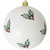 Snowball White and Green Holly Shatterproof Glitter Christmas Ball Ornament 8" (200mm) - IMAGE 1