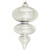 Gray Looking Glass Shatterproof Shiny Christmas Jumbo Finial Ornament 15" (380mm) - IMAGE 1