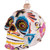 3.75" White and Blue Skull Figurine Christmas Ornament - IMAGE 1