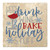 Set of 4 Ivory and Blue "LET'S drink WINE and BAKE holiday STUFF" Square Coasters 4" - IMAGE 1