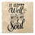 Set of 4 Beige and Black "IT IS Well WITH MY Soul" Square Coasters 4" - IMAGE 1