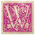 4pc Ivory and Tutti Frutti Pink Alphabet "W" Square Monogram Coasters 4" - IMAGE 1
