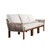 86.75" Brown and White Contemporary Outdoor Patio 3 Seater Sofa - IMAGE 2