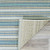 5.25' x 7.5' Ivory and Blue Striped Rectangular Outdoor Area Throw Rug - IMAGE 3