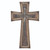 17" Brown and Gray Vintage Distressed Wall Cross with Rope - IMAGE 1