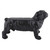 30" Black Solid Bulldog Outdoor Patio Garden Bench Statue - IMAGE 2