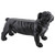 30" Black Solid Bulldog Outdoor Patio Garden Bench Statue - IMAGE 3
