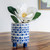 Larger Round Ceramic Planter with Legs - 8" - Blue and White - IMAGE 3