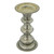 Ribbed Glass Pillar Candle Holder - 11.75" - Antique Silver - IMAGE 2