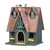 Storybook Cottage Outdoor Hanging Birdhouse - 12.5" - Brown and Gray - IMAGE 1