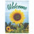 Yellow and Blue Welcome Sunflower Outdoor Garden Flag 18" x 13" - IMAGE 1