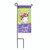 Floral Bunny Double Applique Happy Easter Outdoor Garden Flag with Pole 8.5" x 4" - IMAGE 1