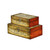 Set of 2 Beige and Red Rectangular Treasure Boxes 12" - IMAGE 2