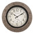 14" Brown and Ivory Round Weaver Wall Clock with Temperature Gauge - IMAGE 1