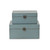 Set of 2 Blue Solid Rectangular Wooden Storage Boxes 10.25" - IMAGE 4