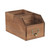 10" Brown Wooden Box with Two Slot Desk Organizer - IMAGE 1