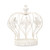 9.25" White Fleur De Lis Pattern Crown Tabletop Decoration - IMAGE 3