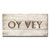 Beige and Brown 'Oy Vey' Hand-Crafted Rectangular Wall Art Decor 12" x 24" - IMAGE 1