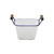 7.25" Gray and Blue Lacquered Contemporary Container with Handles - IMAGE 1