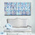 White and Blue 'Shalom III' Hand-Crafted Rectangular Wall Art Decor 12" x 24" - IMAGE 3