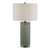 Crackled Ceramic Table Lamp with Drum Shade - 32.5" - Aqua Blue and White - IMAGE 2