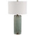 Crackled Ceramic Table Lamp with Drum Shade - 32.5" - Aqua Blue and White