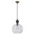 19" Clear and Black Contemporary Glass Pendant - IMAGE 4