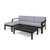 5-Piece Gray Outdoor Furniture Patio Sectional Sofa Set - Gray Cushions - IMAGE 1