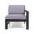 5-Piece Gray Outdoor Furniture Patio Sectional Sofa Set - Gray Cushions - IMAGE 2