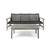 2pc Black and Pale Gray Outdoor Patio Sofa and Coffee Table Set 75.5" - IMAGE 1