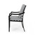 Set of 2 Black Contemporary Outdoor Furniture Patio Dining Chairs - Abalone Gray Cushions